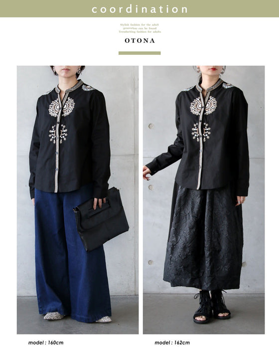 さらりと纏う 刺繍アクセントシャツ