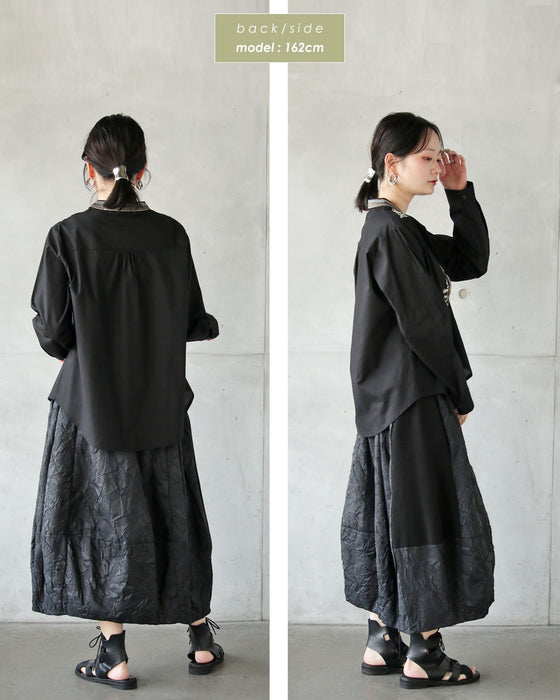 さらりと纏う 刺繍アクセントシャツ