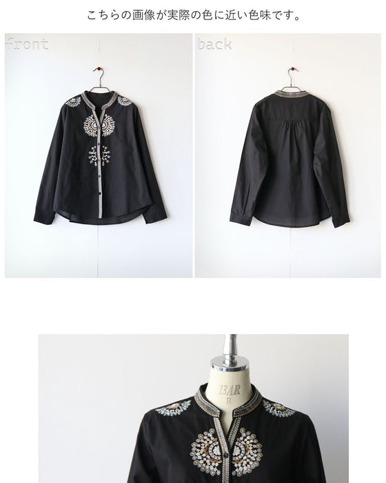 さらりと纏う 刺繍アクセントシャツ