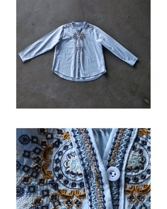 さらりと纏う 刺繍アクセントシャツ