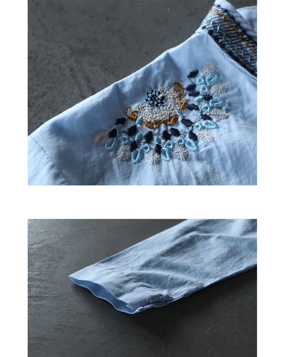 さらりと纏う 刺繍アクセントシャツ