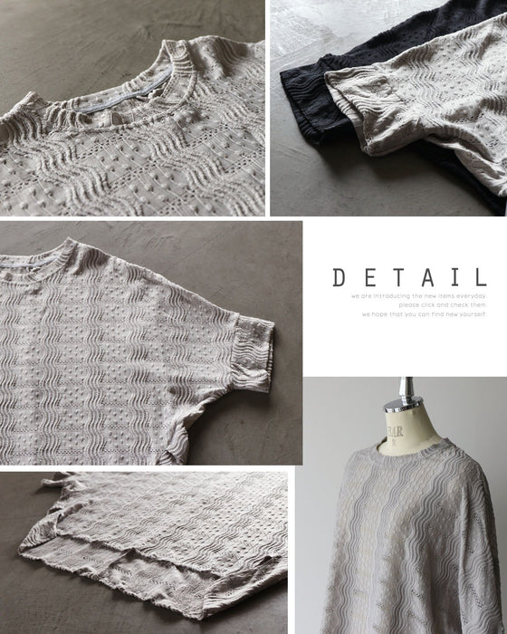 ディテールで差がつく、ジャカードドルマントップス