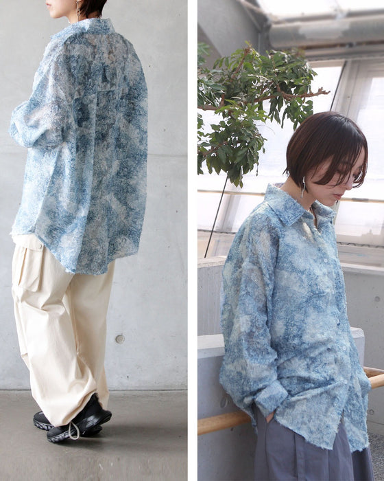 羽のように軽やか 品よく透ける、大人のジャガードレースシャツ