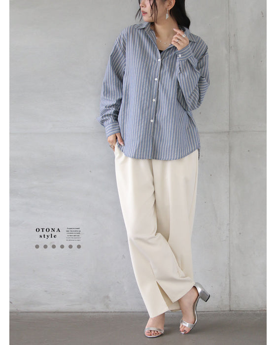 シャツにもライトアウターにも。ヴィンテージ配色ストライプシャツ