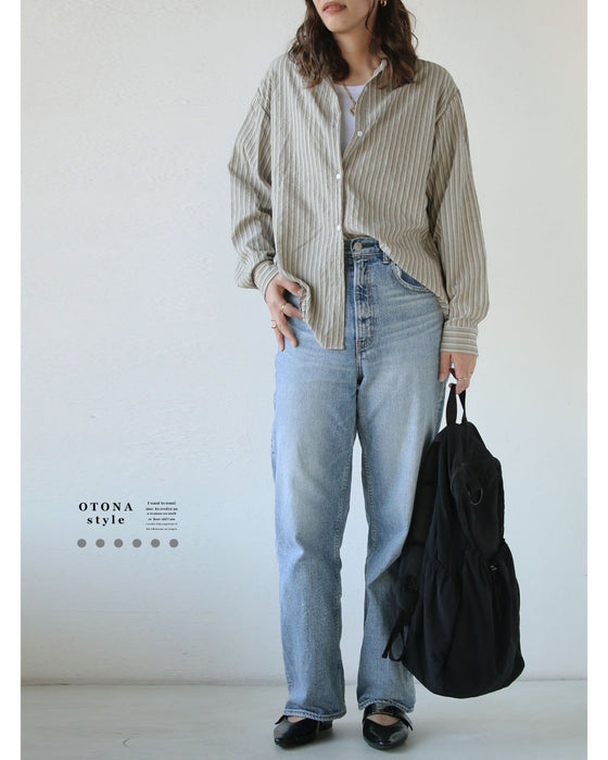 シャツにもライトアウターにも。ヴィンテージ配色ストライプシャツ