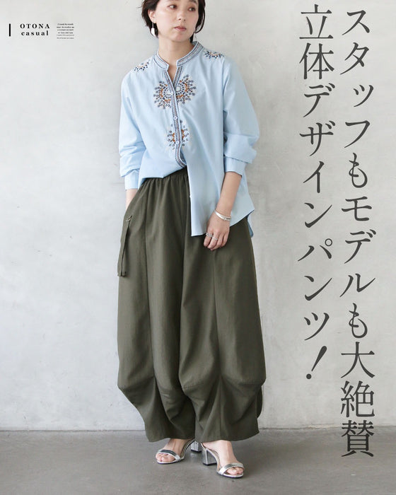 楽なのに洗練。立体タックパンツ