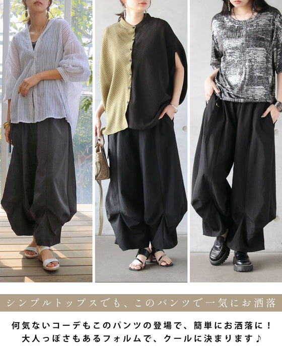 楽なのに洗練。立体タックパンツ
