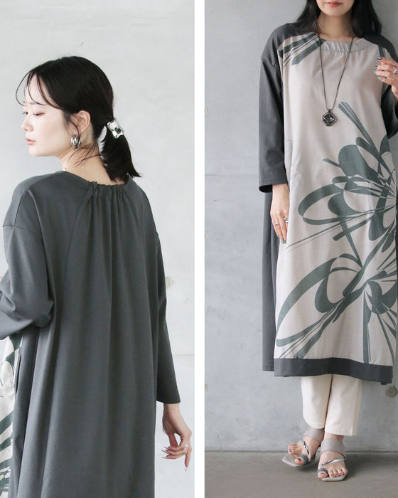 静かに大胆に映える。アートプリントワンピース