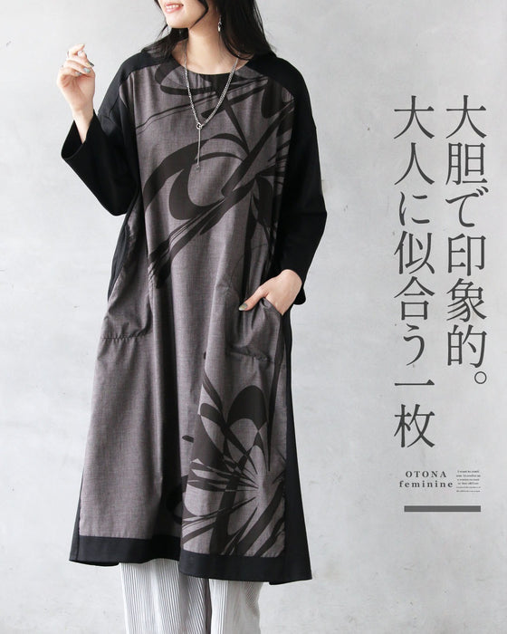 静かに大胆に映える。アートプリントワンピース