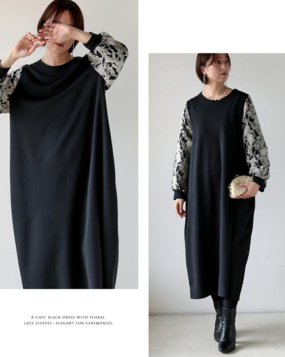 袖で魅せる気品漂う上質ワンピース