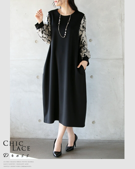 袖で魅せる気品漂う上質ワンピース