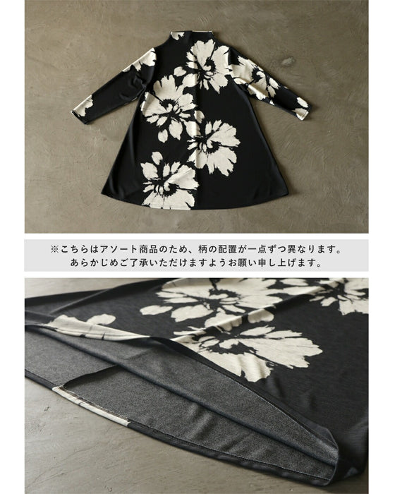 花柄でありながらカッコよく着られるモードな花柄チュニックトップス