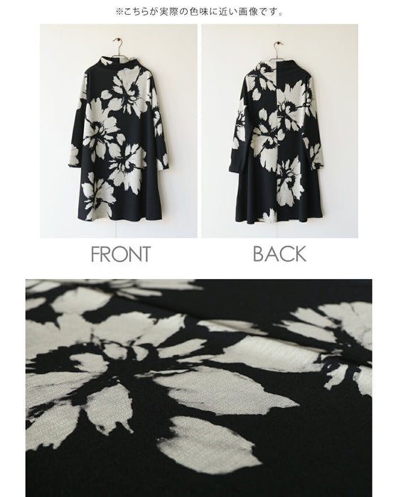 花柄でありながらカッコよく着られるモードな花柄チュニックトップス