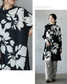 花柄でありながらカッコよく着られるモードな花柄チュニックトップス