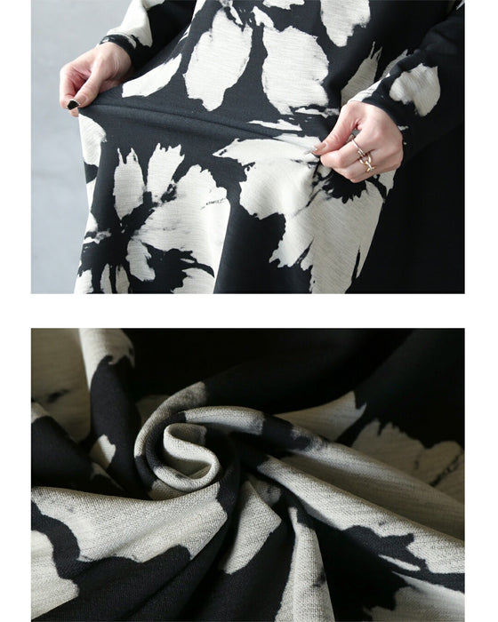 花柄でありながらカッコよく着られるモードな花柄チュニックトップス