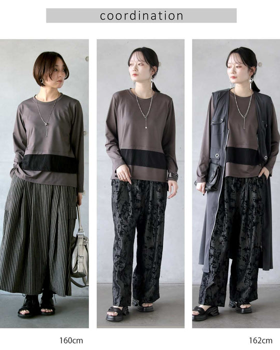 一枚で品よく決まる。異素材切替えトップス