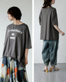 クシュッと絞って こなれ見え ドロストロゴTシャツ