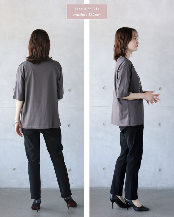 パリの空気を纏う。メッシュ重ねの刺繍デザインTシャツ