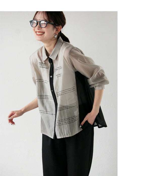 エッジの効いた主役級。英文字モードシアーシャツ