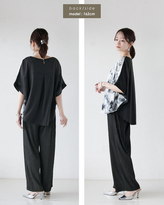 光を纏い、表情を変える。大人の洗練ラメプリーツパンツ