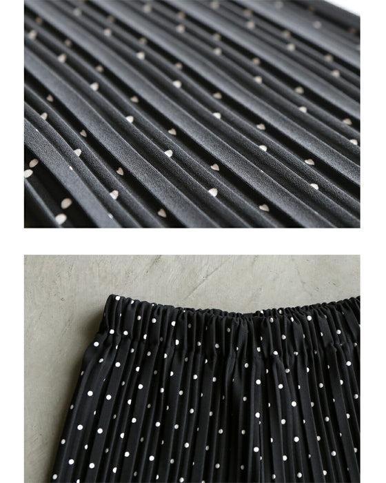 ラクなのに美脚な佇まいドットプリーツパンツ