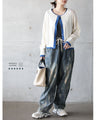 ラフなのに計算的。縦柄ヴィンテージ風デニムパンツ
