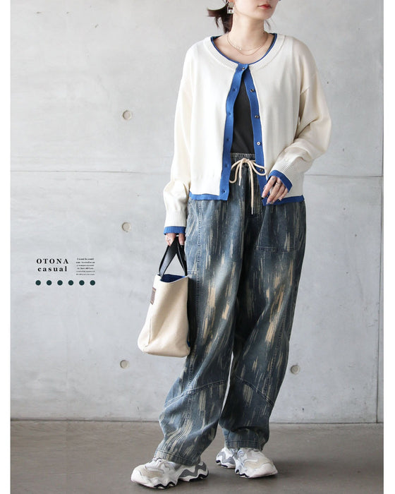 ラフなのに計算的。縦柄ヴィンテージ風デニムパンツ