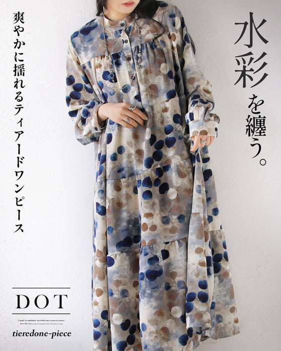 水彩を纏う。爽やかに揺れるティアードワンピース
