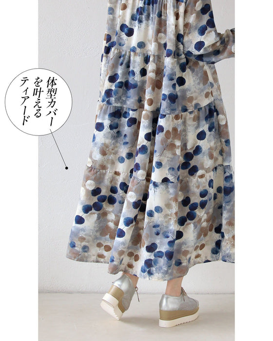 水彩を纏う。爽やかに揺れるティアードワンピース