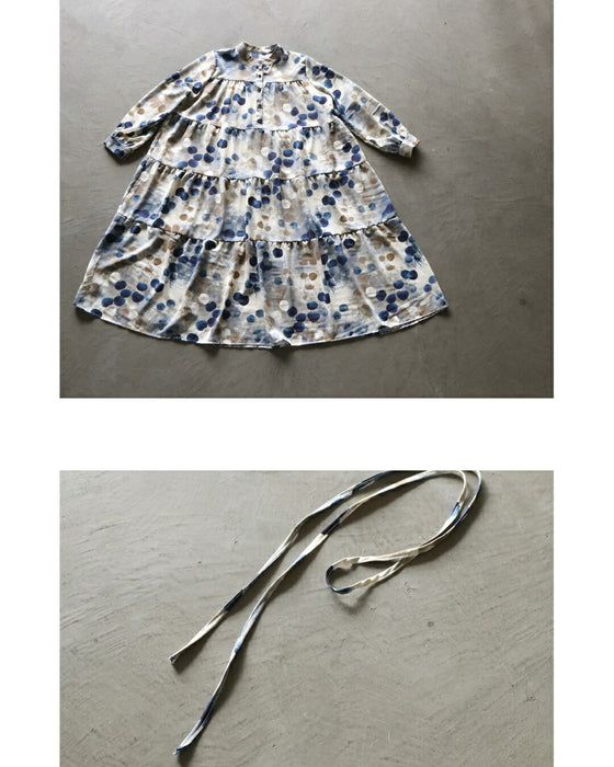 水彩を纏う。爽やかに揺れるティアードワンピース