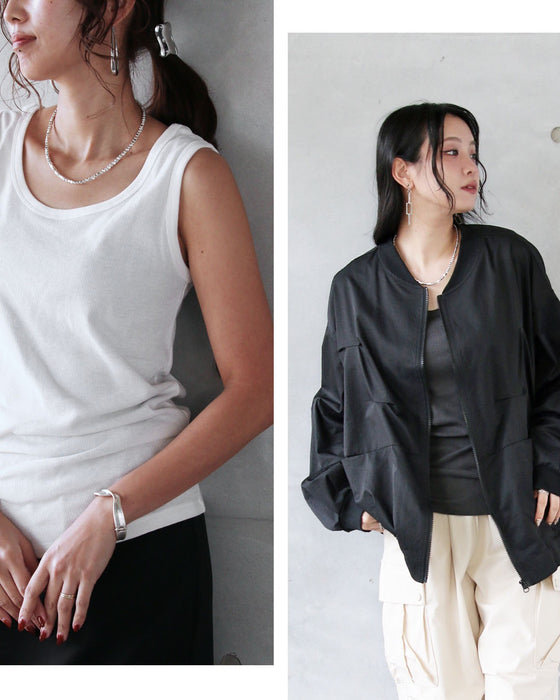 前後で表情を変える。大人のための2wayリブタンクトップ