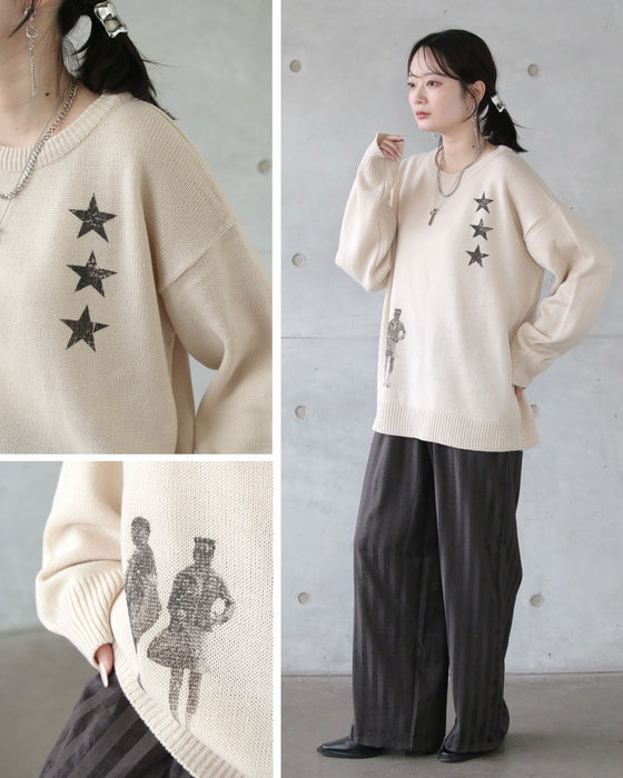 アートを纏う、ひと癖プリントニット