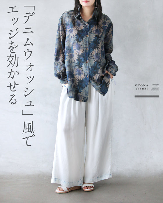 白パンツに、遊び心と「差」を。デニム風ワイドパンツ