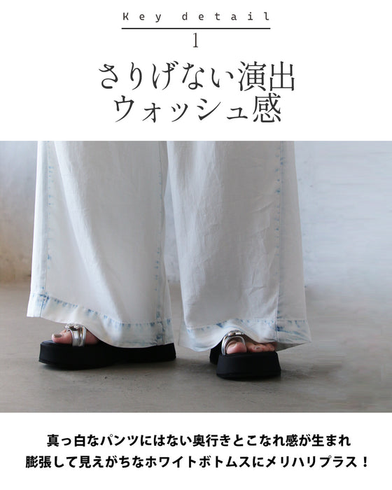 白パンツに、遊び心と「差」を。デニム風ワイドパンツ