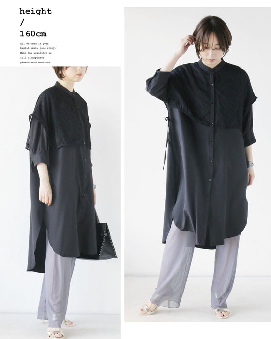 さらりと重ねて、洗練。レイヤード風ロングシャツ