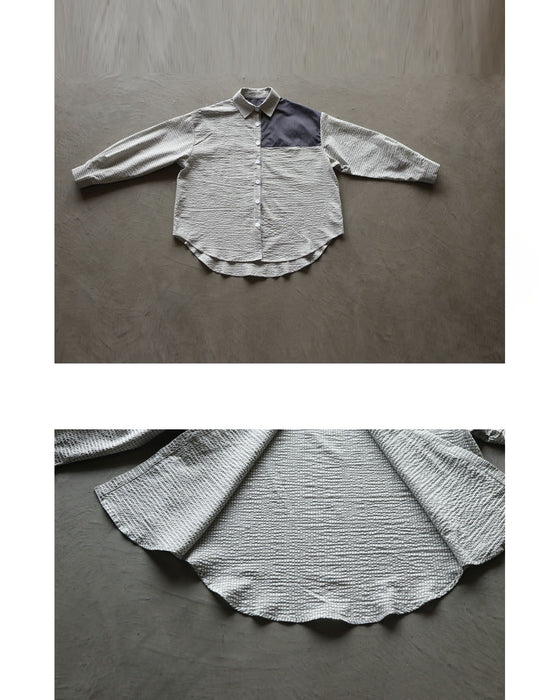 後ろ姿で差がつく チェックコンビオーバーサイズシャツ