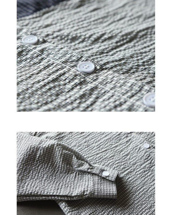 後ろ姿で差がつく チェックコンビオーバーサイズシャツ