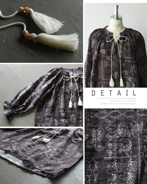 風をはらんで美しく。エアリー・ペイズリーブラウス