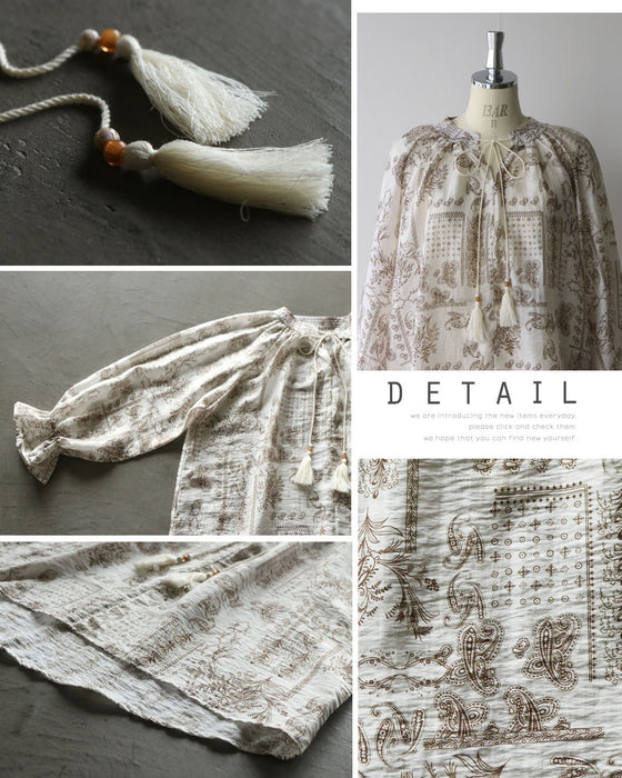 風をはらんで美しく。エアリー・ペイズリーブラウス