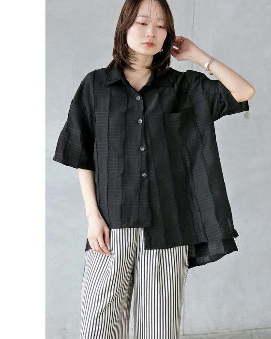 表情豊かなジャカードデザインシャツ