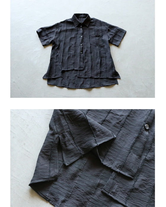 表情豊かなジャカードデザインシャツ