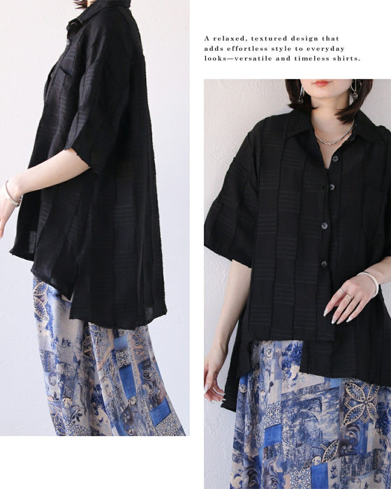 表情豊かなジャカードデザインシャツ