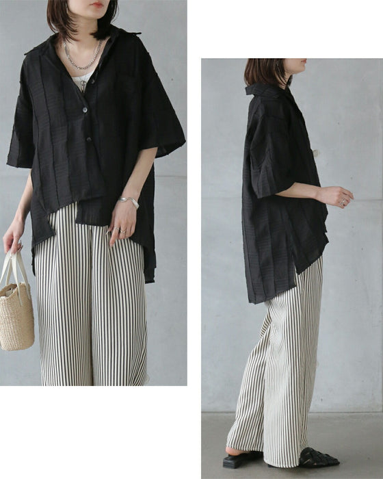 表情豊かなジャカードデザインシャツ