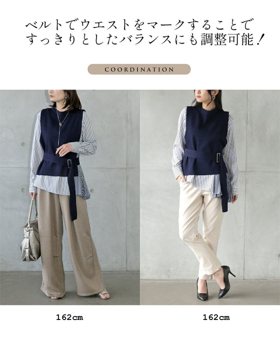 計算された重なりで魅せる3点セットトップス