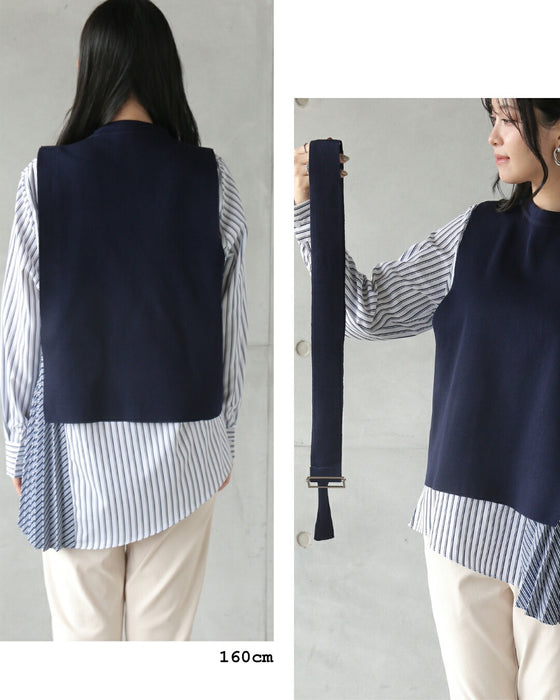 計算された重なりで魅せる3点セットトップス