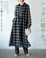 シックに軽やかチェック柄シャツワンピース