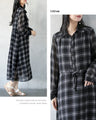 シックに軽やかチェック柄シャツワンピース