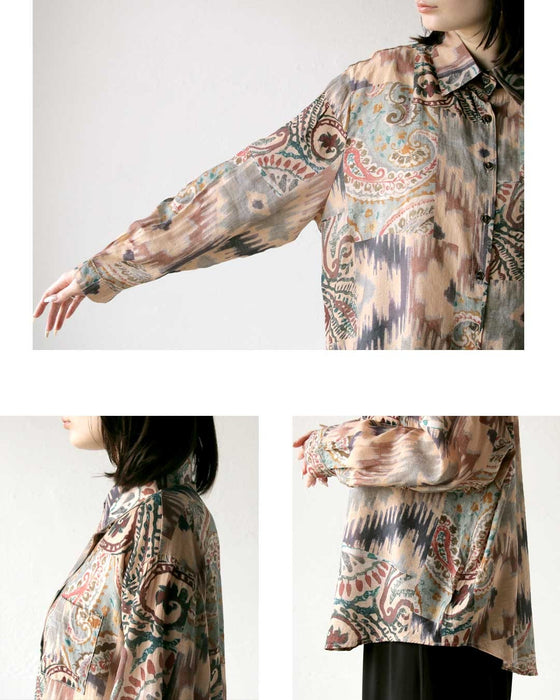 大人にちょうどいい華やぎ、エアリーなこなれ柄シャツ