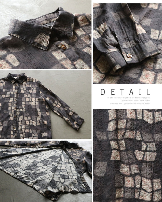 静かに惹きつける、モード柄シャツ