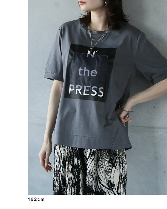 シアー重なる大人ロゴ 接触冷感モードTシャツ